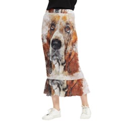 Dog Paint Maxi Fishtail Chiffon Skirt by goljakoff