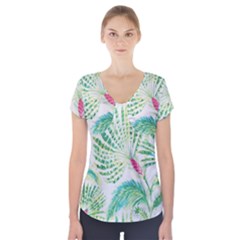  Palm Trees By Traci K Short Sleeve Front Detail Top by tracikcollection
