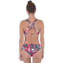 Red Vivid Marble Pattern 3 Criss Cross Bikini Set View2