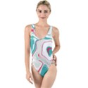Vector Vivid Marble Pattern 4 High Leg Strappy Swimsuit View1