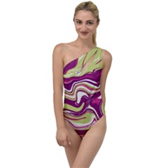 Vector Vivid Marble Pattern 5 To One Side Swimsuit by goljakoff
