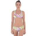 Green Vivid Marble Pattern 6 Criss Cross Bikini Set View1