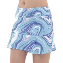 Blue Vivid Marble Pattern 9 Classic Tennis Skirt by goljakoff