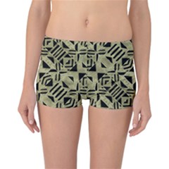 Linear Geometric Print Pattern Mosaic 2 Reversible Boyleg Bikini Bottoms by dflcprintsclothing