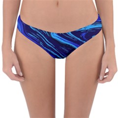 Blue Vivid Marble Pattern 16 Reversible Hipster Bikini Bottoms by goljakoff