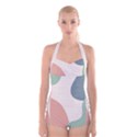 Abstract shapes  Boyleg Halter Swimsuit  View1