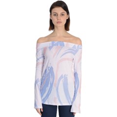 Marble Stains  Off Shoulder Long Sleeve Top by Sobalvarro