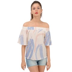 Marble Stains  Off Shoulder Short Sleeve Top by Sobalvarro