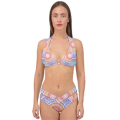 Pretty Pastel Boho Hippie Mandala Double Strap Halter Bikini Set by CrypticFragmentsDesign