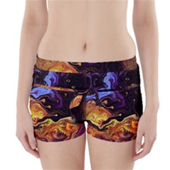 Nebula Starry Night Skies Abstract Art Boyleg Bikini Wrap Bottoms by CrypticFragmentsDesign