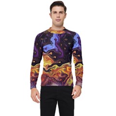 Nebula Starry Night Skies Abstract Art Men s Long Sleeve Rash Guard by CrypticFragmentsDesign