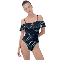 Dragon Scales Frill Detail One Piece Swimsuit