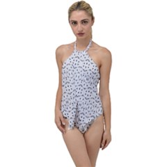 Modern Geometric Black And White Print Pattern Go With The Flow One Piece Swimsuit by dflcprintsclothing