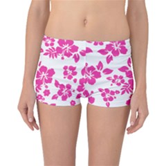 Hibiscus Pattern Pink Boyleg Bikini Bottoms by GrowBasket