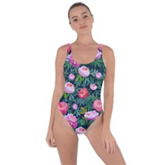 Delicate Watercolor Peony Bring Sexy Back Swimsuit by SychEva