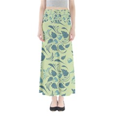 Folk Floral Pattern  Abstract Flowers Surface Design  Seamless Pattern Full Length Maxi Skirt by Eskimos
