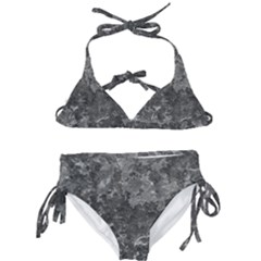 Dark Grey Abstract Grunge Texture Print Kids  Classic Bikini Set by dflcprintsclothing