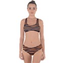 Tiger stripes, black and orange, asymmetric lines, wildlife pattern Criss Cross Bikini Set View1