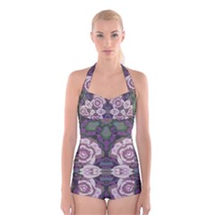 Lilac s  Boyleg Halter Swimsuit  by LW323