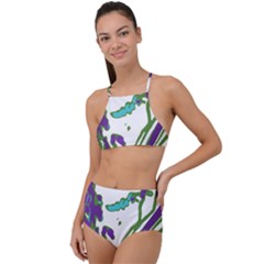 Multicolored Abstract Print High Waist Tankini Set by dflcprintsclothing
