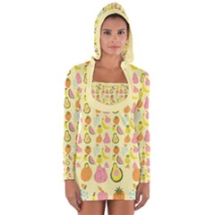 Tropical Fruits Pattern  Long Sleeve Hooded T-shirt by gloriasanchez