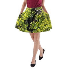 Acid Green Patterns A-line Pocket Skirt by kaleidomarblingart