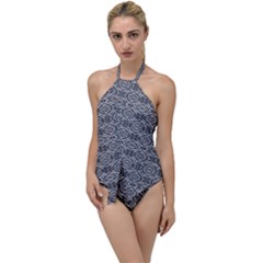 Silver Ornate Decorative Design Pattern Go With The Flow One Piece Swimsuit