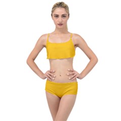 Amber Orange Layered Top Bikini Set by FabChoice