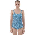 Folk flowers art pattern Floral abstract surface design  Seamless pattern Twist Front Tankini Set View1