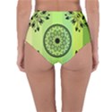 Green Grid Cute Flower Mandala Reversible High-Waist Bikini Bottoms View2