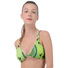 Green Grid Cute Flower Mandala Knot Up Bikini Top by Magicworlddreamarts1