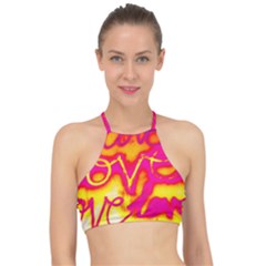 Pop Art Love Graffiti Racer Front Bikini Top by essentialimage365