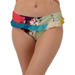 Abstract Colorful Pattern Frill Bikini Bottom by AlphaOmega