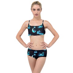 Starry Night With Foxes, Cats And An Owl Moon Layered Top Bikini Set by TanitaSiberia