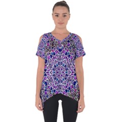 Digital Painting Drawing Of Flower Power Cut Out Side Drop Tee by pepitasart
