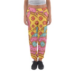 Fast Food Pizza And Donut Pattern Women s Jogger Sweatpants by DinzDas