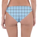 Sky blue tartan plaid pattern, with black lines Reversible Hipster Bikini Bottoms View2