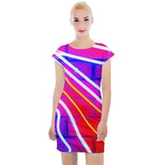 Pop Art Neon Lights Cap Sleeve Bodycon Dress by essentialimage365