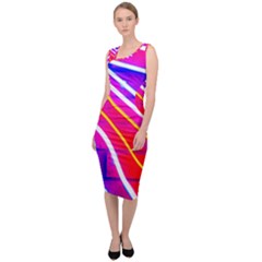 Pop Art Neon Lights Sleeveless Pencil Dress by essentialimage365