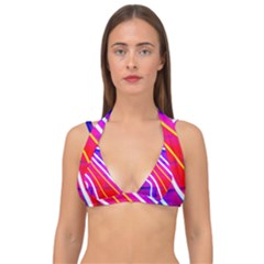 Pop Art Neon Lights Double Strap Halter Bikini Top by essentialimage365