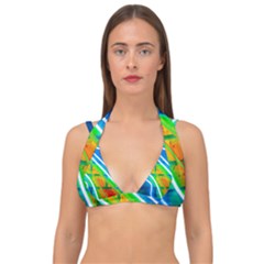 Pop Art Neon Wall Double Strap Halter Bikini Top by essentialimage365