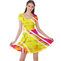 Pop Art Neon Wall Cap Sleeve Dress by essentialimage365