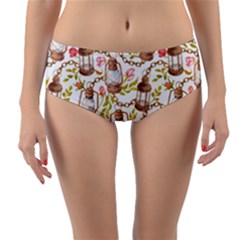 Latterns Pattern Reversible Mid-waist Bikini Bottoms by designsbymallika