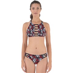 Hexagonal Blocks Pattern, Mixed Colors Perfectly Cut Out Bikini Set by Casemiro