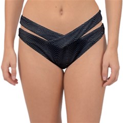 Black And White Kinetic Design Pattern Double Strap Halter Bikini Bottom by dflcprintsclothing