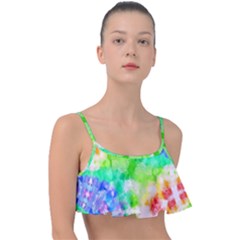Fpd Batik Rainbow Pattern Frill Bikini Top by myblueskye777