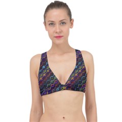 Dark Multicolored Mosaic Pattern Classic Banded Bikini Top by dflcprintsclothing