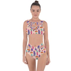 Minimal Floral Art Bandaged Up Bikini Set  by designsbymallika