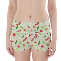Seamless Pattern With Vegetables  Delicious Vegetables Boyleg Bikini Wrap Bottoms by SychEva