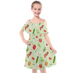 Seamless Pattern With Vegetables  Delicious Vegetables Kids  Cut Out Shoulders Chiffon Dress by SychEva